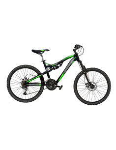 BICI BAMBINO MTB TELAIO IN ALLUMINIO MISURA 24 FULL SUSPENSION MOUNTAIN BIKE AERO CAMBIO 18V BIMBO FRENO A DISCO MECCANICO DOPPI 2