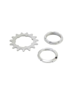 PIGNONE PISTA ACCIAIO 15 DENTI 1/8 C/SUPP E GHIERA