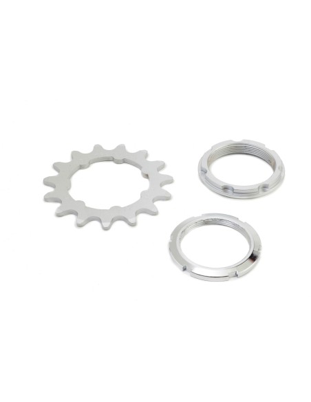 PIGNONE PISTA ACCIAIO 17 DENTI 1/8 C/SUPP E GHIERA