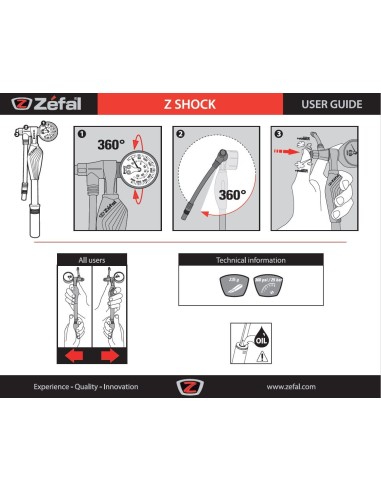 POMPA ZEFAL Z SHOCK C/MANOM. PER FORCELLE/AMMORTIZ