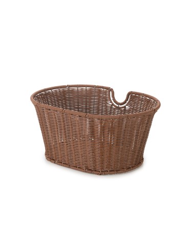 Cestino anteriore plastificato ovale senza attacchi colore marrone, misure cm (l x p x a) 39 x 29 x 18.