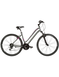 BICI DA DONNA IBRIDO MISURA 28 LINEA AURA BICICLETTA CON CAMBIO ACERA 24V TELAIO IN ALLUMINIO FORCELLA AMMORTIZZATA 2