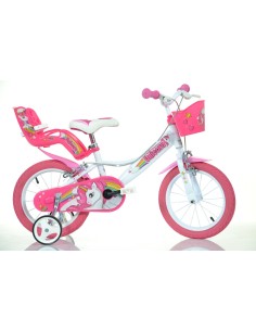 BICI DA BAMBINA MISURA 14" ART. 144R-UN BICICLETTA DINO BIKES DA BIMBA LINEA UNICORN