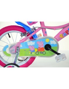 BICI DA BAMBINA MISURA 14" ART. 144R-PGS BICICLETTA DINO BIKES DA BIMBA LINEA PEPPA PIG 2