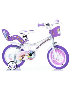 BICI DA BAMBINA MISURA 14" ART. 614G-UA BICICLETTA DINO BIKES DA BIMBA LINEA UNICORN ACADEMY