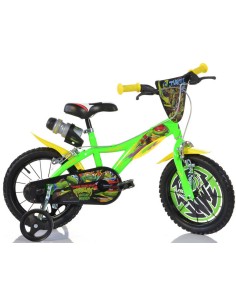 BICI DA BAMBINO MISURA 14" ART. 614-MNT BICICLETTA TURTLES DINO BIKES DA BIMBO LINEA TARTARUGHE NINJA