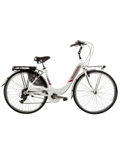BICI IN ALLUMINIO DA DONNA MISURA 28 BICICLETTA LINEA VENERE LUSSO CITY BIKE CON CAMBIO 7V COMPLETA DI ACCESSORI CON LUCI A LED