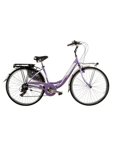 BICI IN ALLUMINIO DA DONNA MISURA 28 BICICLETTA LINEA VENERE LUSSO CITY BIKE CON CAMBIO 7V COMPLETA DI ACCESSORI CON LUCI A LED