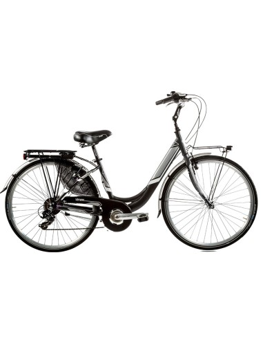 BICI IN ALLUMINIO DA DONNA MISURA 28 BICICLETTA LINEA VENERE LUSSO CITY BIKE CON CAMBIO 7V COMPLETA DI ACCESSORI CON LUCI A LED