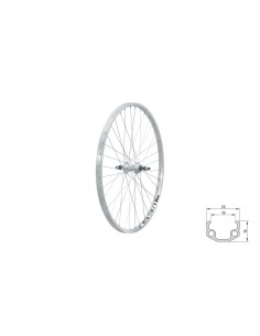 Wheel rear KLS EVENT V-brake R, 26", silver