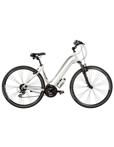 BICI IBRIDO 28 AURA DONNA 24V ACERA FORCELLA AMMORTIZZATA FRENI A DISCO IDRAULICO