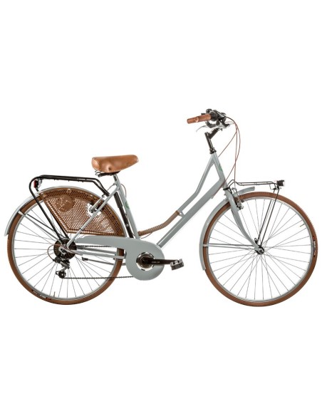 BICI MISURA 26 DONNA LINEA OLANDA RETRO BICICLETTA CITY BIKE CON CAMBIO 6V COMPLETA DI ACCESSORI CON LUCI A LED LED