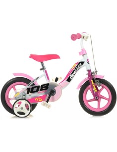 BICI DA BAMBINA MISURA 10" ART. 108FL-0509 BICICLETTA DINO BIKES DA BIMBA LINEA 108 SPORT CON FRENO ANTERIORE