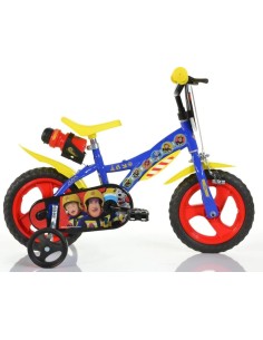 BICI DA BAMBINO MISURA 12" ART. 612L-SIP BICICLETTA FIREMAN DINO BIKES DA BIMBO LINEA SAM IL POMPIERE