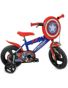 BICI DA BAMBINO MISURA 12" ART. 412UL-CA BICICLETTA SUPEREROE DINO BIKES DA BIMBO LINEA CAPITAN AMERICA