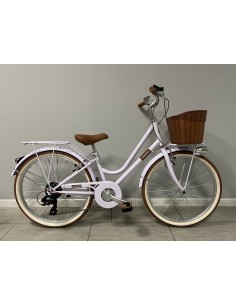 BICI DA BAMBINA STILE VINTAGE MISURA 20 BICICLETTA BIMBA CAMBIO 7V COMPLETA DI ACCESSORI CON CESTINO E LUCI A LED 2