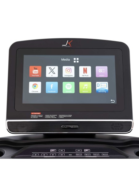 JK FITNESS JK 194 PRO Tapis roulant 4.0 - 7.0 Hp AC 22 km/h 540 x 1600 schermo touch 15,6'' + fascia JK + Wi Fi + speakers BT +