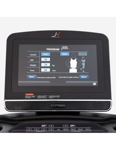 JK FITNESS JK 194 PRO Tapis roulant 4.0 - 7.0 Hp AC 22 km/h 540 x 1600 schermo touch 15,6'' + fascia JK + Wi Fi + speakers BT +