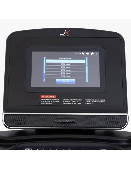 JK FITNESS LINEA HOME JK 194 Tapis roulant 4.0 - 7.0 Hp AC 22 km/h schermo touch 10'' + fascia JK + Wi Fi + speakers BT + ingres