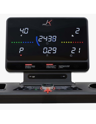 JK FITNESS LINEA HOME JK 134 PRO Tapis roulant 3.0 - 4.0 Hp 20 km/h 480 x 1470 + fascia JK + speakers BT + USB + ingresso MP3