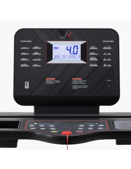 JK FITNESS LINEA HOME JK 114 PRO Tapis roulant 2.5 - 3.5 Hp 18 km/h + Ricevitore Cardio + speakers BT + ingresso MP3