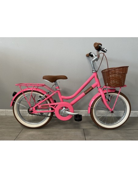 BICI DA BAMBINA STILE VINTAGE MISURA 16 BICICLETTA BIMBA SENZA CAMBIO 1V COMPLETA DI ACCESSORI CON CESTINO E LUCI A LED