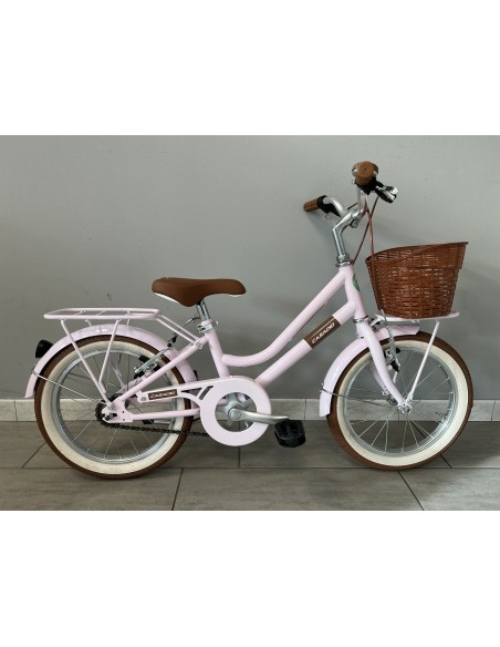 BICI DA BAMBINA STILE VINTAGE MISURA 16 BICICLETTA BIMBA SENZA CAMBIO 1V COMPLETA DI ACCESSORI CON CESTINO E LUCI A LED