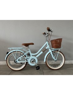 BICI DA BAMBINA STILE VINTAGE MISURA 16 BICICLETTA BIMBA SENZA CAMBIO 1V COMPLETA DI ACCESSORI CON CESTINO E LUCI A LED