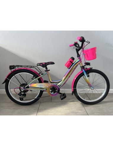 BICI BIMBA DA PASSEGGIO MISURA 20 TELAIO CROMATIZZATO MULTICOLORE MODELLO STARCOLOR 6V BICICLETTA BAMBINA NUOVO MODELLO LUCI LED BICI BIMBA DA PASSEGGIO MISURA 20 TELAIO CROMATIZZATO MULTICOLORE MODELLO STARCOLOR 6V BICICLETTA BAMBINA NUOVO MODELLO LUCI LED