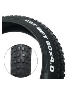 COPERTONE PER BICI FAT BIKE CST BFT MISURA 20 x 4.00 (ETRTO 100-406) C1752 PNEUMATICO TASSELLATO RIGIDO NERO CON SCRITTA BIANCA 2