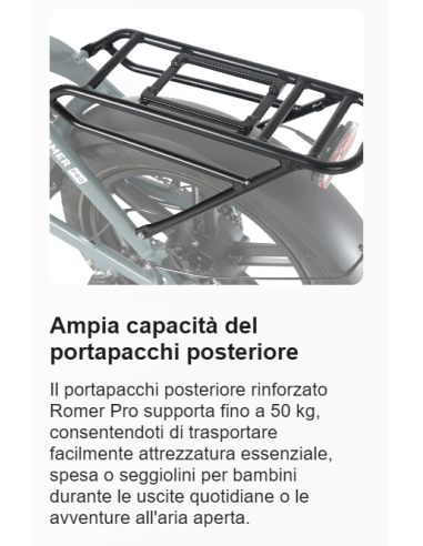 E-BIKE MISURA 20 BICICLETTA ELETTRICA PIEGHEVOLE JOBOBIKE ROMER PRO BATTERIA LG 48V 15AH MOTORE 250W 80NM FRENI A DISCO IDRAULIC