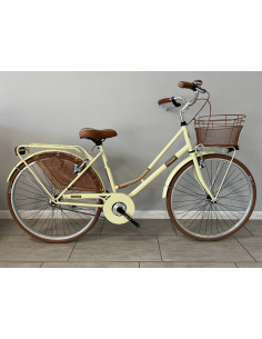 BICI STILE OLANDA MISURA 26 BICICLETTA DONNA LINEA COLLEGE CON MANUBRIO IN ALLUMINIO ACCESSORI IN TINTA CON CESTO SENZA CAMBIO