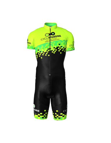 COMPLETO CICLISMO VIFRA PIXEL COMPLETINO BICI PERSONALIZZATO CICLI PUZONE PROFESSIONALE CON SALOPETTE E FONDELLO IMBOTTITO