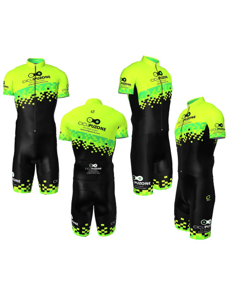 COMPLETO CICLISMO VIFRA PIXEL COMPLETINO BICI PERSONALIZZATO CICLI PUZONE PROFESSIONALE CON SALOPETTE E FONDELLO IMBOTTITO