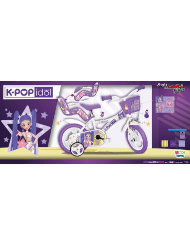 BICI DA BAMBINA MISURA 12" ART. 612GL-KP BICICLETTA DINO BIKES DA BIMBA LINEA K-POP IDOL