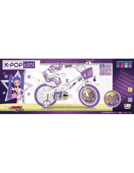 BICI DA BAMBINA MISURA 14" ART. 614G-KP BICICLETTA DINO BIKES DA BIMBA LINEA K-POP IDOL