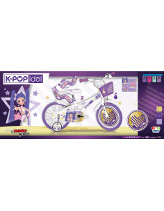 BICI DA BAMBINA MISURA 16" ART. 616G-KP BICICLETTA DINO BIKES DA BIMBA LINEA K-POP IDOL