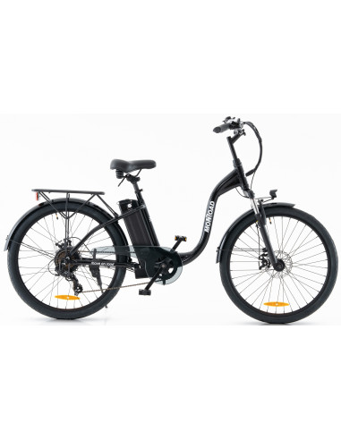 BICI E-BIKE MISURA 26 DA PASSEGGIO MONROAD JOY BICICLETTA CITY BIKE IN ALLUMINIO BATTERIA 36V 13AH MOTORE 250W OMOLOGATA
