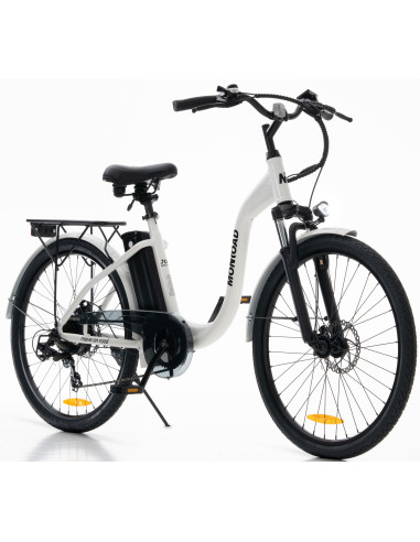 BICI E-BIKE MISURA 26 DA PASSEGGIO MONROAD JOY BICICLETTA CITY BIKE IN ALLUMINIO BATTERIA 36V 13AH MOTORE 250W OMOLOGATA
