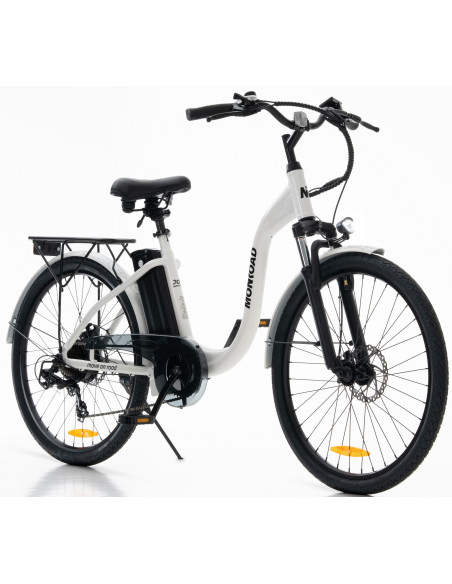 BICI E-BIKE MISURA 26 DA PASSEGGIO MONROAD JOY BICICLETTA CITY BIKE IN ALLUMINIO BATTERIA 36V 13AH MOTORE 250W OMOLOGATA