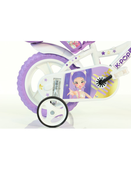 BICI DA BAMBINA MISURA 12" ART. 612GL-KP BICICLETTA DINO BIKES DA BIMBA LINEA K-POP IDOL NUOVO MODELLO