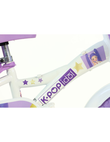 BICI DA BAMBINA MISURA 12" ART. 612GL-KP BICICLETTA DINO BIKES DA BIMBA LINEA K-POP IDOL NUOVO MODELLO
