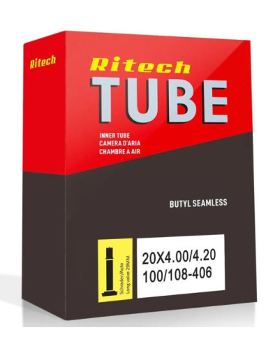 Camera d'aria PER BICI ELETTRICA FAT BIKE Ritech 20x4.00/4.20 valvola sv auto 29 mm in scatola