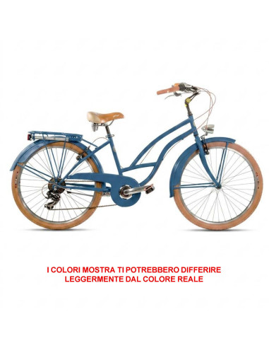 BICI DA DONNA MISURA 26 CITY BIKE BICICLETTA CRUISER STILE AMERICANO CON CAMBIO 6V COMPLETA DI ACCESSORI LUCI A LED