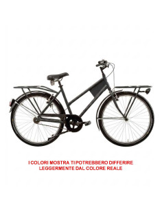BICI LINEA CANTIERE MISURA 26 BICICLETTA SENZA CAMBIO 1V CON GOMME ANTIFORO CNT26 COMPLETA DI ACCESSORI CON LUCI A LED