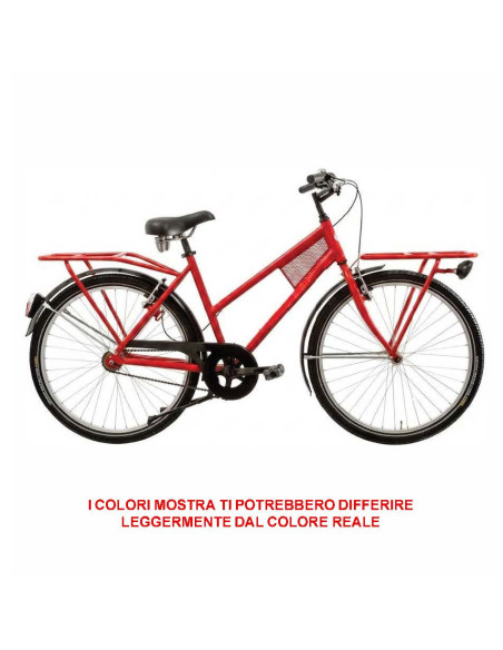 BICI LINEA CANTIERE MISURA 26 BICICLETTA SENZA CAMBIO 1V CON GOMME ANTIFORO CNT26 COMPLETA DI ACCESSORI CON LUCI A LED