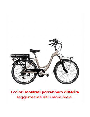 BICI E-BIKE DONNA MISURA 26 MOTORE POSTERIORE SHENGYI 45NM 250W BATTERIA 36V 14AH E-VEN26SG6VP BICICLETTA CITY BIKE
