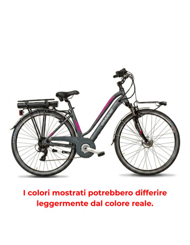 BICI E-BIKE 7V DONNA MISURA 28 MOTORE ANTERIORE E BATTERIA ANSMANN 35NM 250W 36V 11.4AH E-AURA7V BICICLETTA CITY BIKE