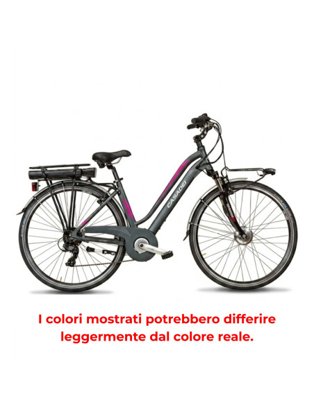 BICI E-BIKE 7V DONNA MISURA 28 MOTORE ANTERIORE E BATTERIA ANSMANN 35NM 250W 36V 11.4AH E-AURA7V BICICLETTA CITY BIKE