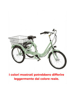 BICI E-BIKE A TRE RUOTE MISURA 20 CAMBIO 6V E-TR20 MOTORE E BATTERIA ANSMANN 250W 36V 11.4AH TRICILCLETTA IN ALLUMINIO